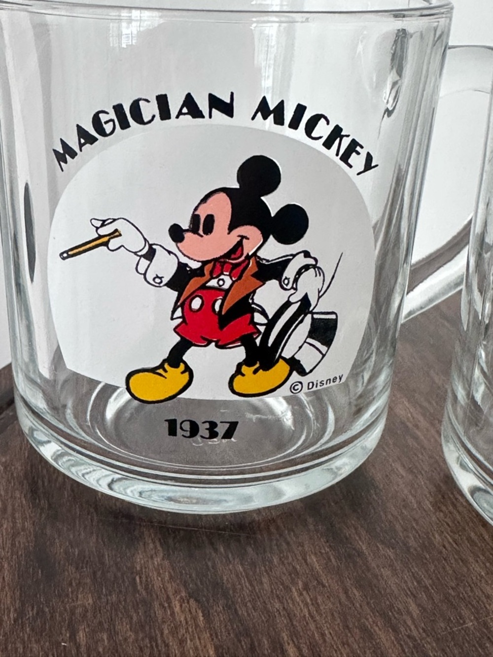 Vintage Disney Mickey Mouse Glass Mug Set of 4 - Anchor Hocking Fantasia - Picture 5 of 12